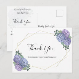 Postal Chic Dusty Azul Floral Geométrico Agradecimiento d