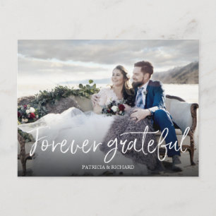 Postal Chic Elegante de Boda Agradecido por Siempre Foto 