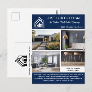 Postal Chic Empresa Inmobiliaria Azul Marino Anuncio de H
