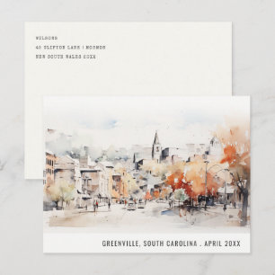 Postal Chic Greenville Carolina del Sur Paisaje Viaje