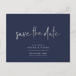 Postal Chic+Modern Firma de Escritura en Plata, Salven la