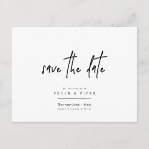 Postal Chic+Modern firma de guión, guarde la fecha
