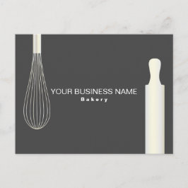 Postal Chic Moderno Negocio de Panadería Falso Oro Blanco