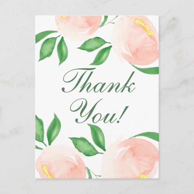 Postal Chic Rosa Floral Gracias (Anverso)