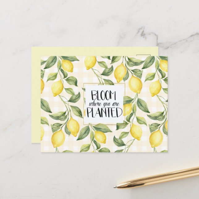 Postal Chic Yellow Lemons Bloom (Anverso/Reverso In Situ)