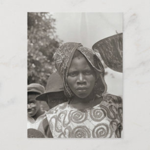 Postal Chica africano de vintage