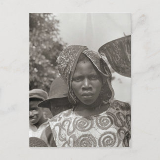 Postal Chica africano de vintage