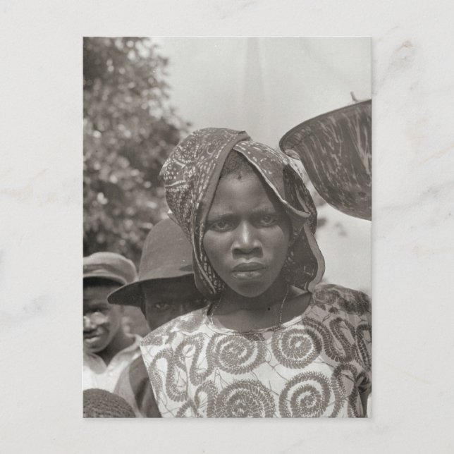 Postal Chica africano de vintage (Anverso)