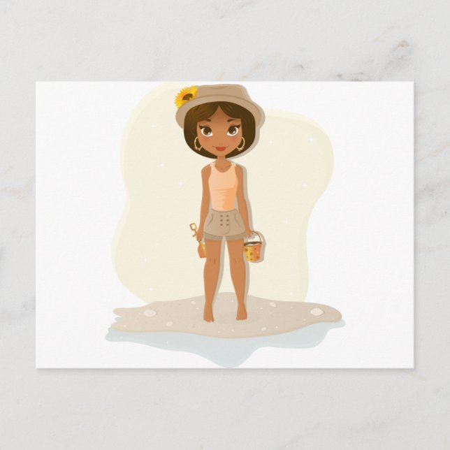 Postal Chica afroamericano (Anverso)