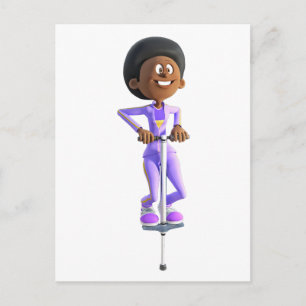 Postal Chica afroamericano personalizado en palo de pogo