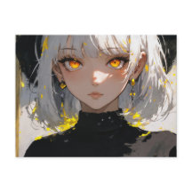 Chica anime con ropa negra, poscruce