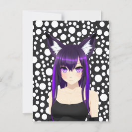 Postal Chica Anime Genial Cumpleaños con Cabello y Ojos M