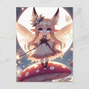 Postal Chica Anime Pixie Hippie Luna Hada