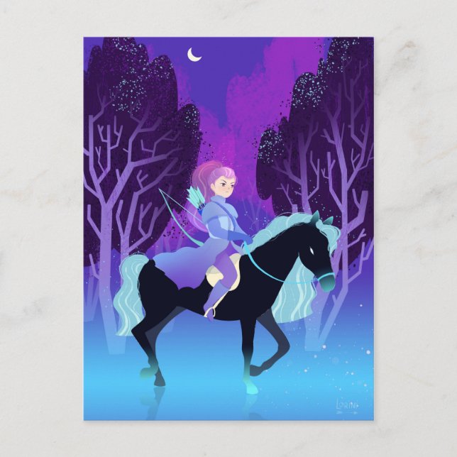 Postal Chica Archer montando un caballo  (Anverso)