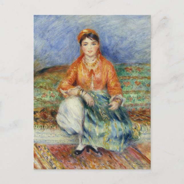 Postal Chica argelino por Pierre-Auguste Renoir (Anverso)