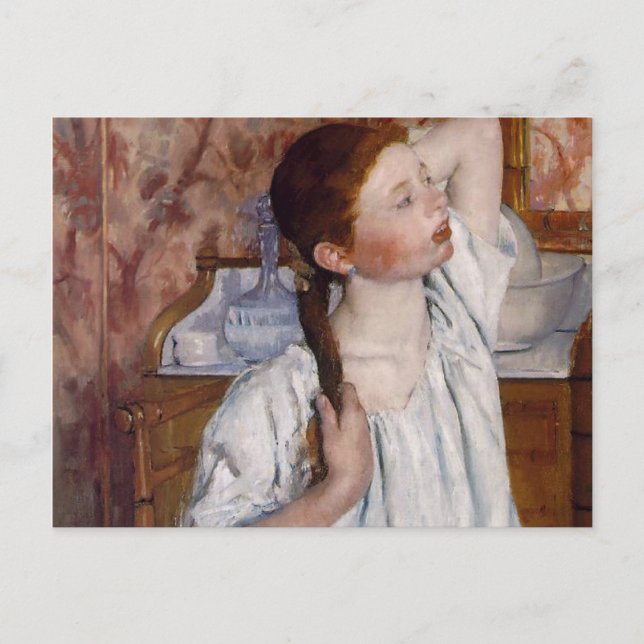 Postal Chica Armando Su Pelo, Mary Cassatt (Anverso)