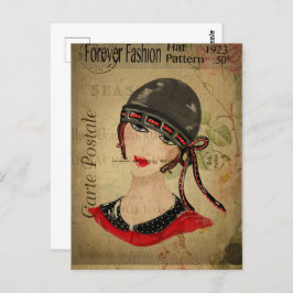 Postal Chica Art Deco Flapper