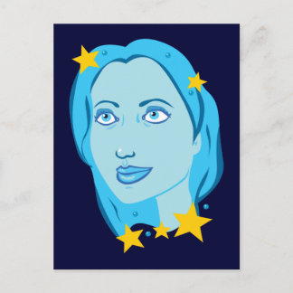 Postal Chica Azul Estrellada