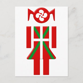 Postal Chica bandera vasca Euskadi Bayonne