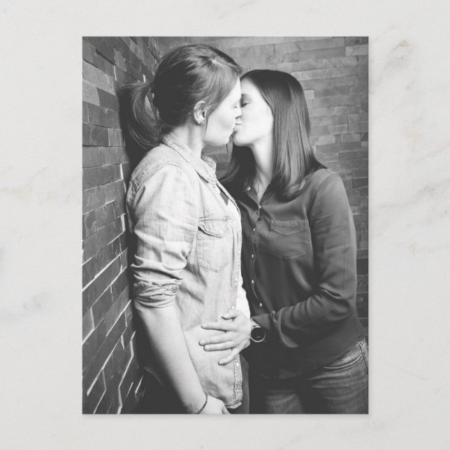 Postal Chica besar foto en blanco y negro (Anverso)