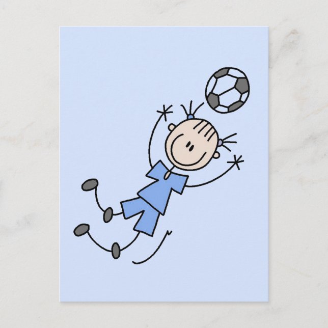 Postal Chica Blue Soccer Uniform con camisetas y regalos (Anverso)