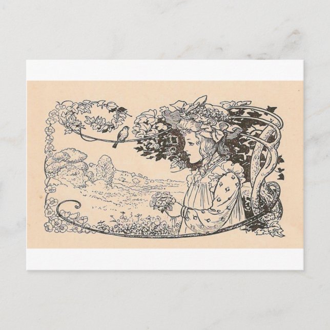 Postal Chica bonita (Anverso)