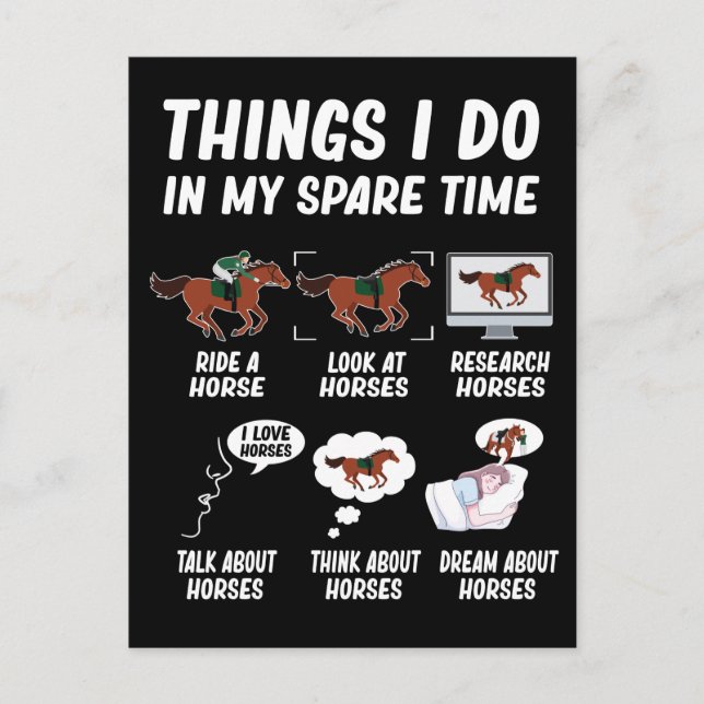 Postal Chica Caballo Divertidas mujeres montando (Anverso)