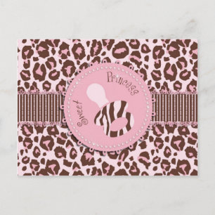 Postal Chica Cheetah Postcard Rosa B