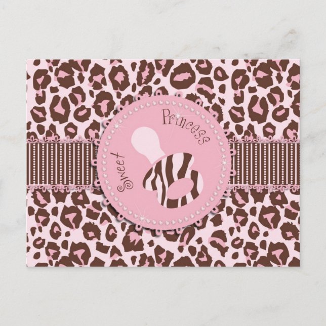 Postal Chica Cheetah Postcard Rosa B (Anverso)
