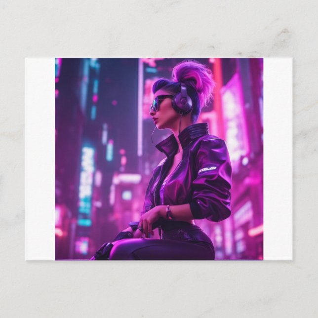 Postal Chica cibernético (Anverso)