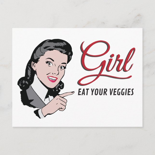 Postal Chica - Comer verduras (Anverso)