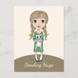Postal Chica con abrazos de envío de gato