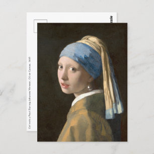 Postal Chica con arte Pearl Earring-Johannes Vermeer
