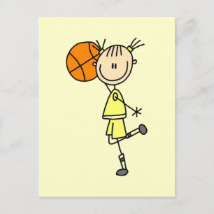Postal Chica con camisetas de baloncesto y regalos