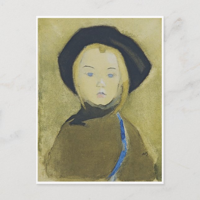 Postal Chica con cinta azul, Helene Schjerfbeck (Anverso)
