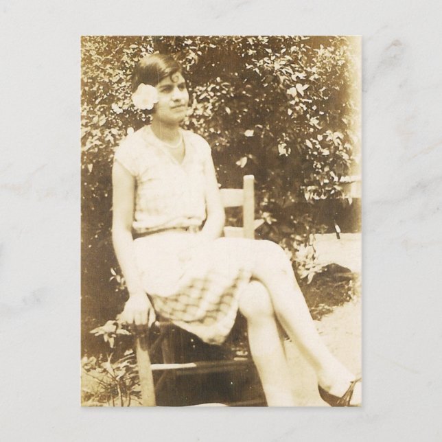 Postal chica CON FLORES #58 DE 1929 (Anverso)