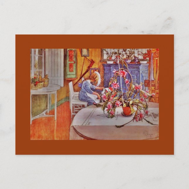 Postal Chica con flores y flores (Anverso)