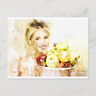 Postal Chica con frutas