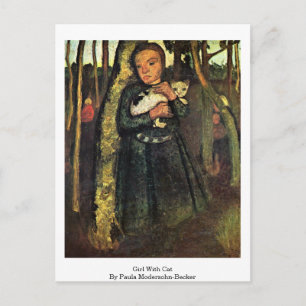 Postal Chica Con Gato De Paula Modersohn-Becker