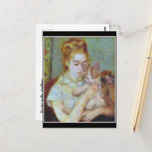 Postal Chica con gato de Renoir