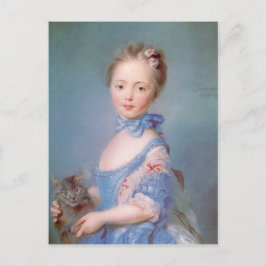 Postal Chica con gato gris