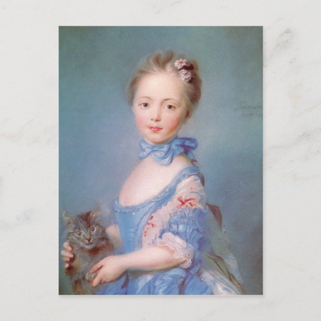 Postal Chica con gato gris (Anverso)