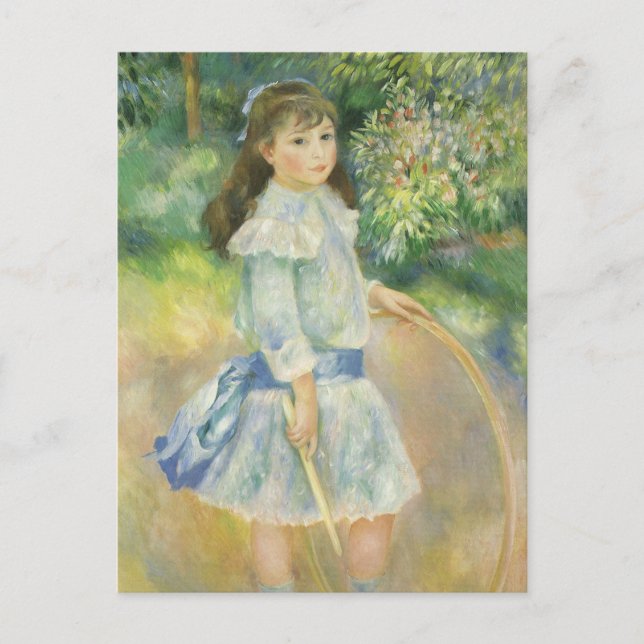 Postal Chica con Hoop de Pierre Renoir, Bella Artes de la (Anverso)