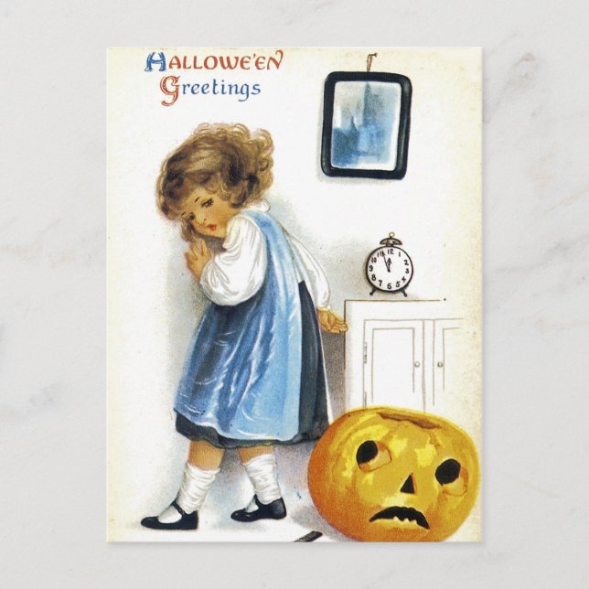 Postal Chica con Jack o' Lantern (Anverso)
