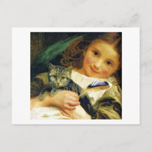Postal Chica con Kitten, Sophie Anderson