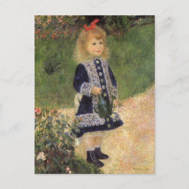 Postal Chica con lata de agua de Pierre Renoir (Anverso)