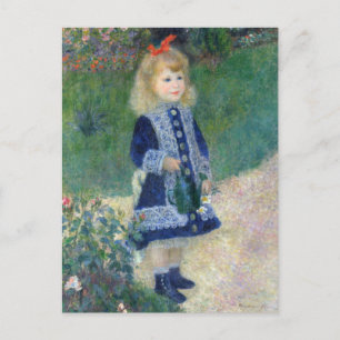 Postal Chica con lata de agua por Renoir, impresionismo,