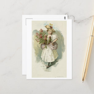 Postal Chica con Lilacs, Louis Prang