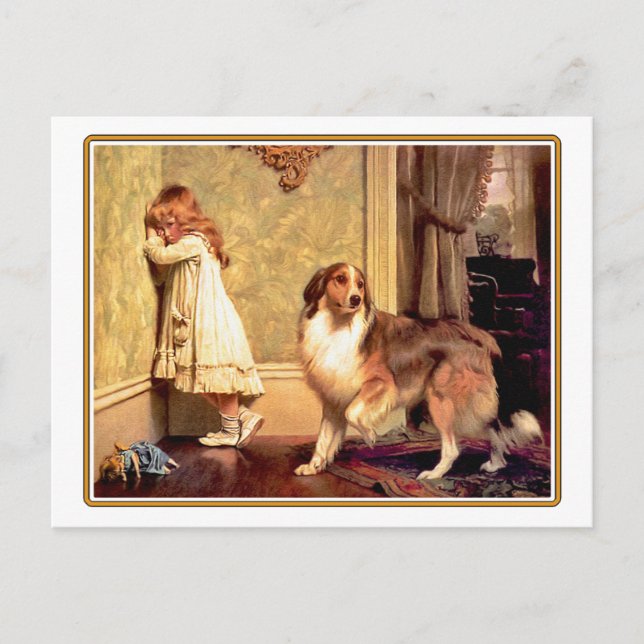 Postal chica con Mascota Shelti (Anverso)