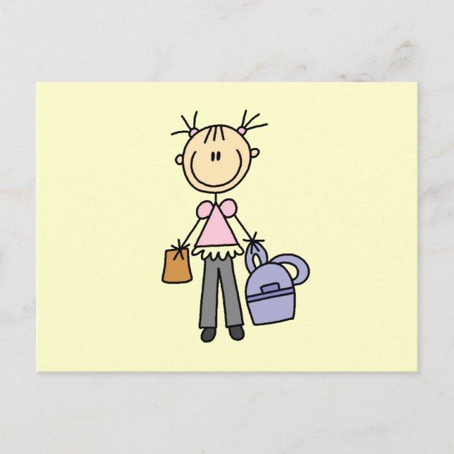 Postal Chica Con Mochila (Anverso)